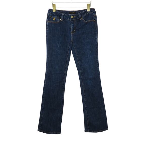 2000s Y2k Rocawear Low Rise Dark Wash Flared Jeans Waist 30" - Picture 2 of 9